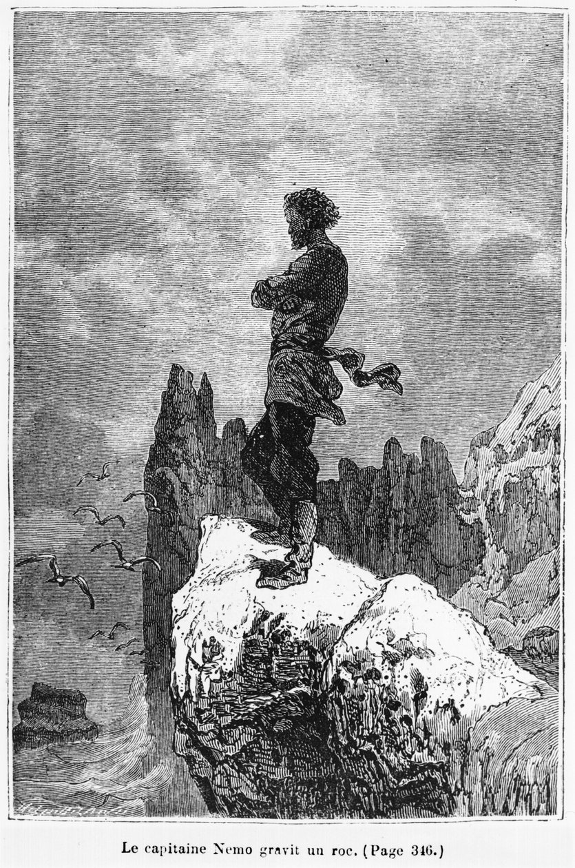 07 Alphonse_Marie_de_Neuville_-_Captain_Nemo_climbing_a_rock_illustration_from_20000_Leagues_Under_the_Sea